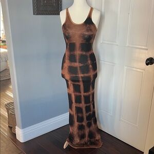 Chic Black and Brown Maxi Dress